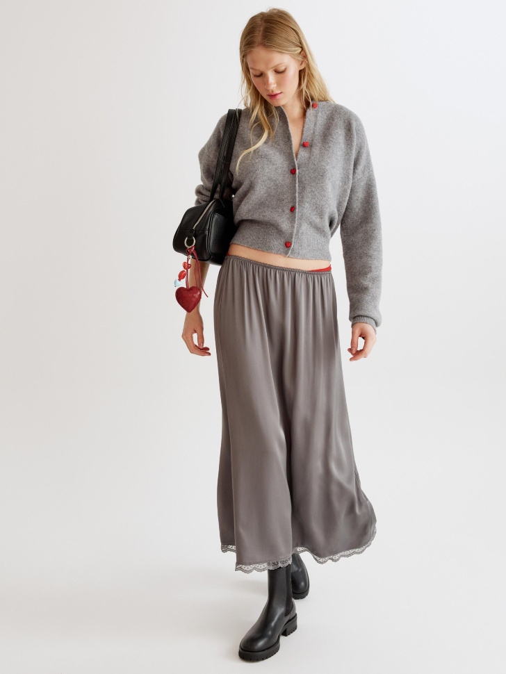 кардиган с содержанием шерсти от бренда sela вид слева