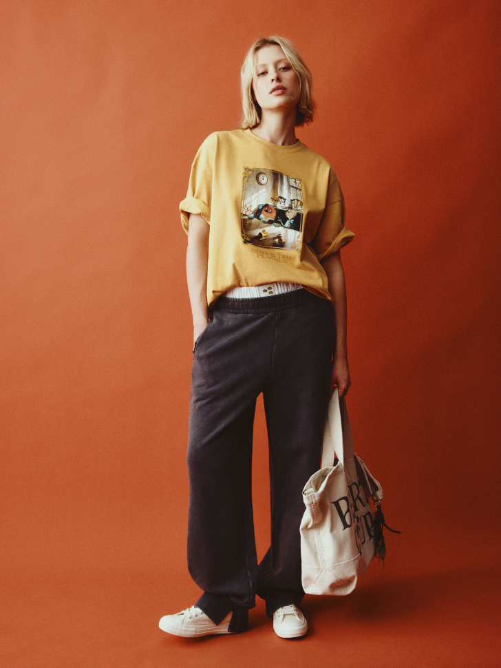 Брюки SELA с патчем Союзмультфильм, серый, арт. 35624