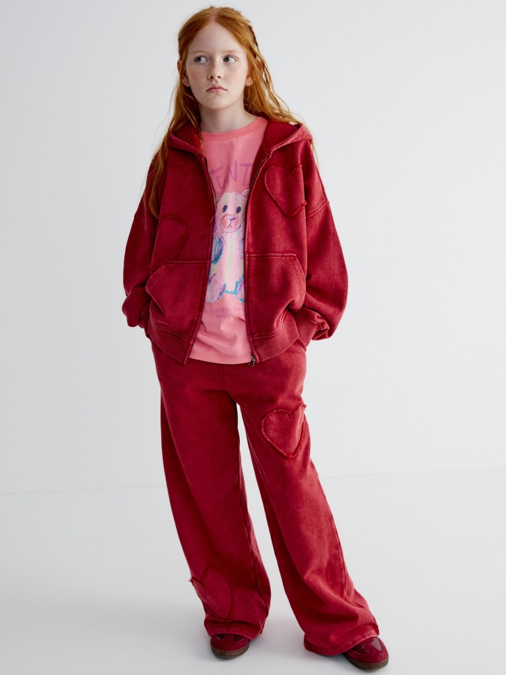 толстовка оверсайз с аппликацией для девочек от бренда sela вид слева