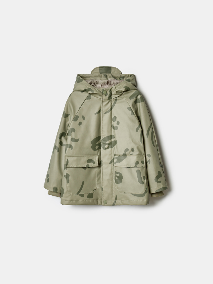 Дождевик Sela утепленный для мальчиков, хаки, арт. 41995