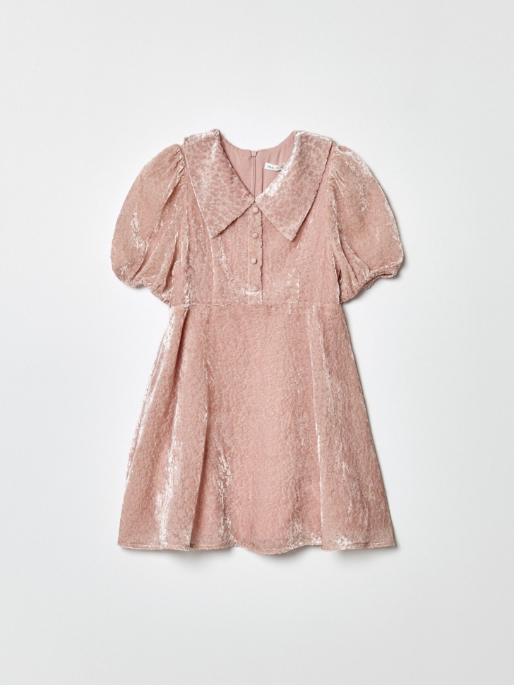 нарядное платье с бархатным эффектом для девочек из россии вид сбоку