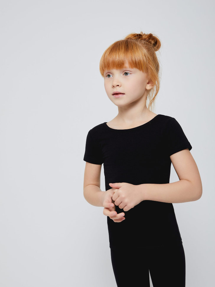 Базовая футболка для девочек (черный, 110/ 5-6 YEARS) от Sela
