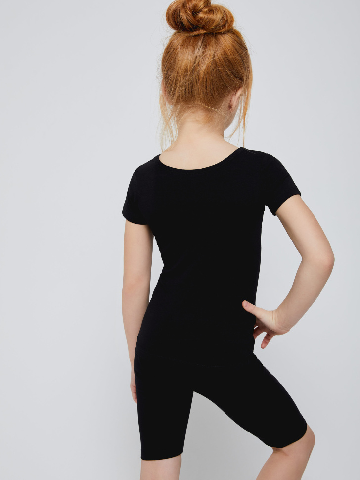Базовая футболка для девочек (черный, 110/ 5-6 YEARS) от Sela