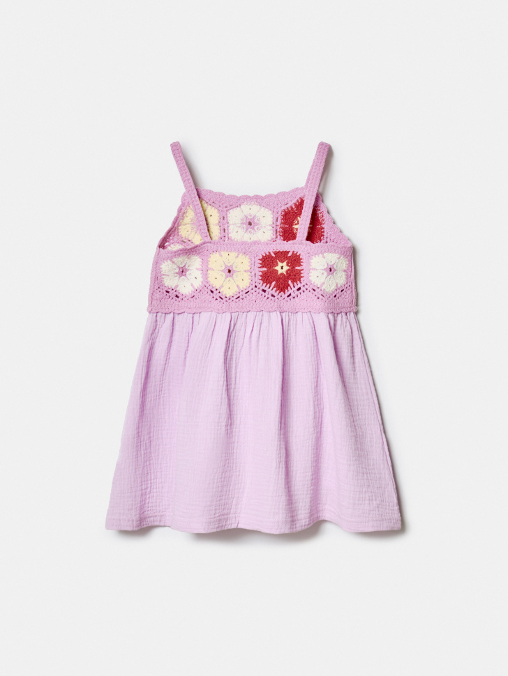 комбинированное платье на бретелях для девочек из россии вид сбоку