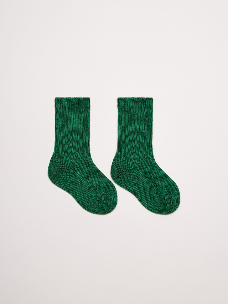 Носки из смесовой шерсти для девочек (зеленый, 23-25) sela 4680168151934 - фото 1