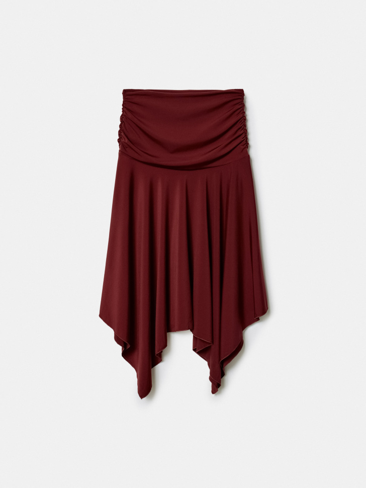 асимметричная юбка миди с клиньями из линейки  young универсального стиля с лицевой стороны