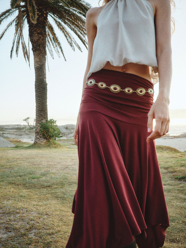 асимметричная юбка миди с клиньями из линейки  young 4610517850409 фотография