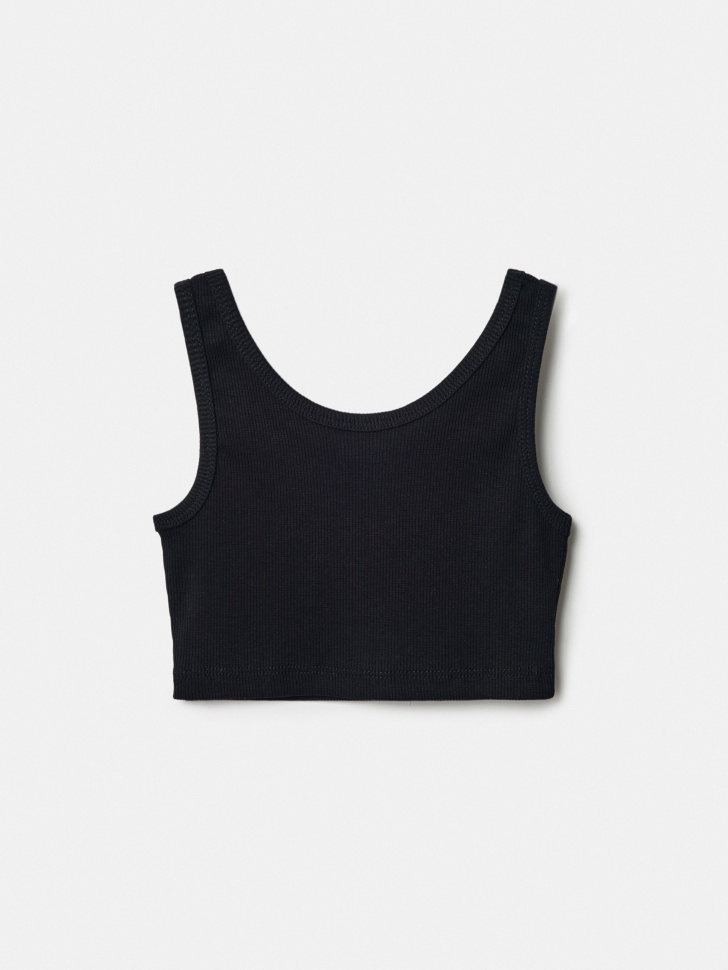 укороченный топ в рубчик девочек от бренда sela вид слева