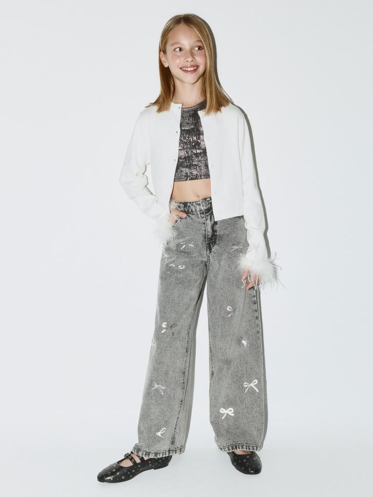 

Джинсы WIDE LEG с бантиками для девочек