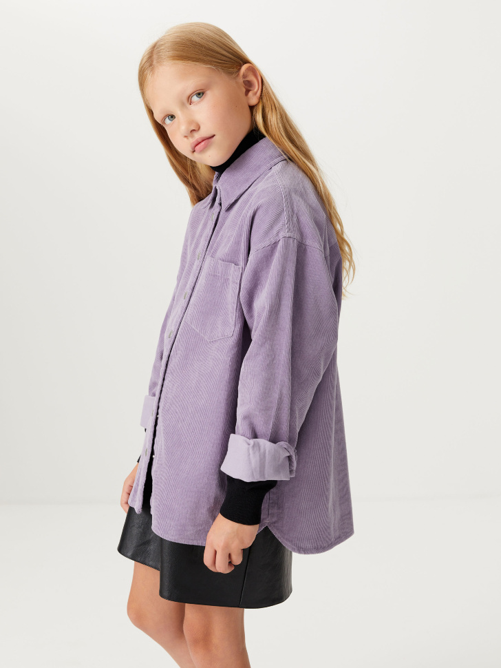 Вельветовая рубашка для девочки (фиолетовый, 122/ 7-8 YEARS) от Sela