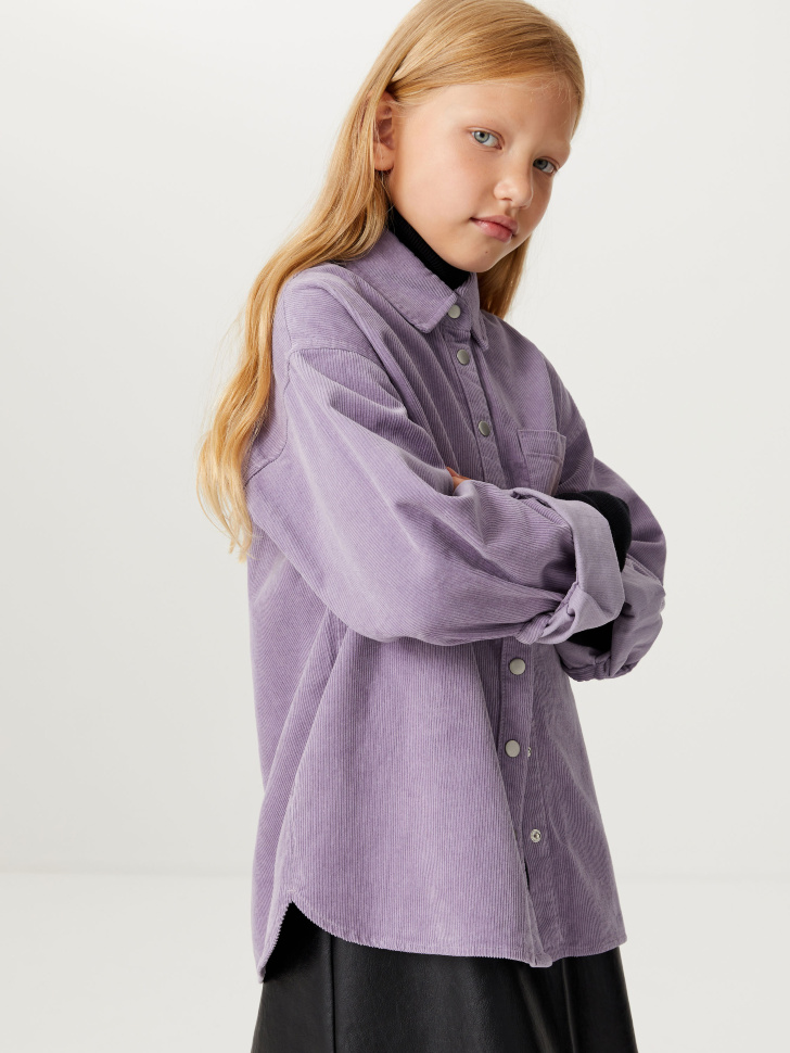 Вельветовая рубашка для девочки (фиолетовый, 122/ 7-8 YEARS) от Sela