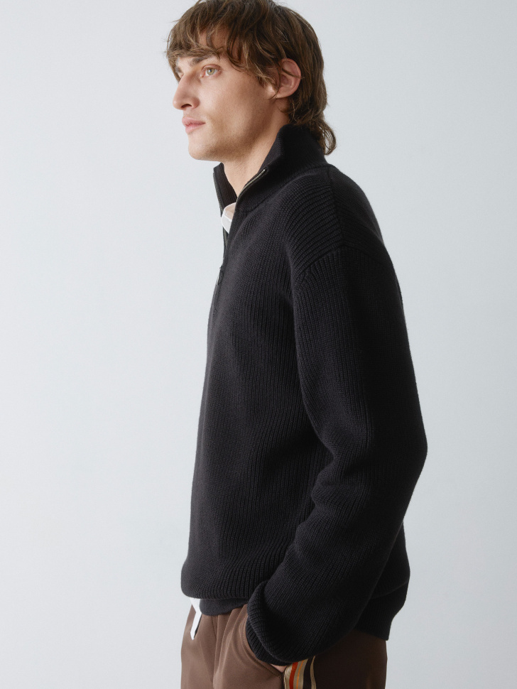 вязаный джемпер с воротом на молнии 4610517247261 с промокодом