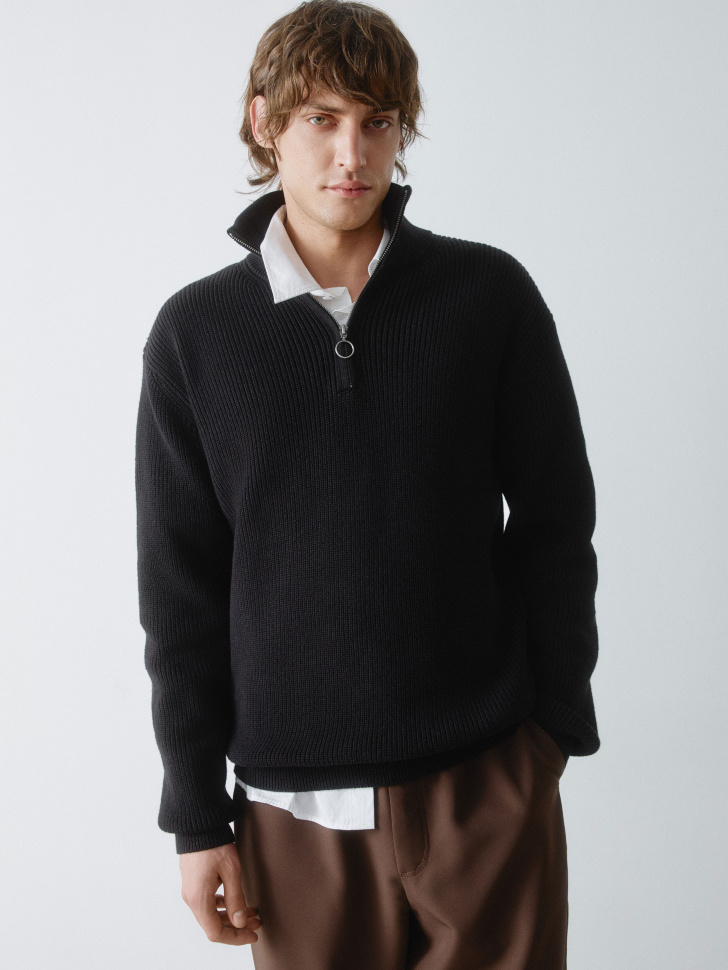 вязаный джемпер с воротом на молнии 4610517247261 купить с доставкой