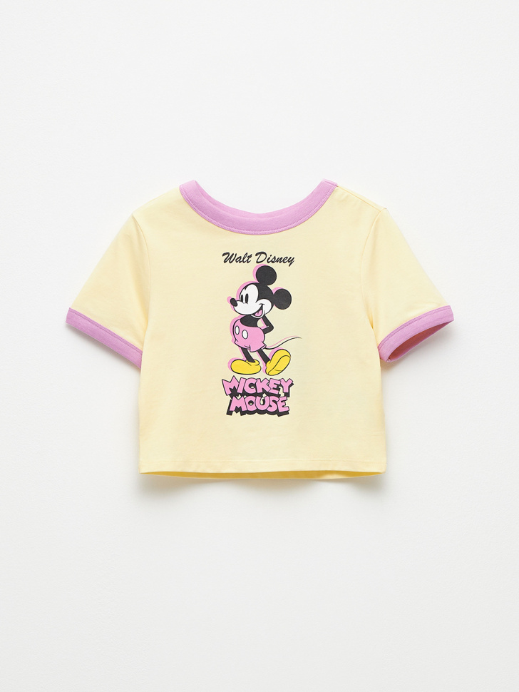 

Футболка с принтом Disney Mickey Mouse для девочек, Желтый