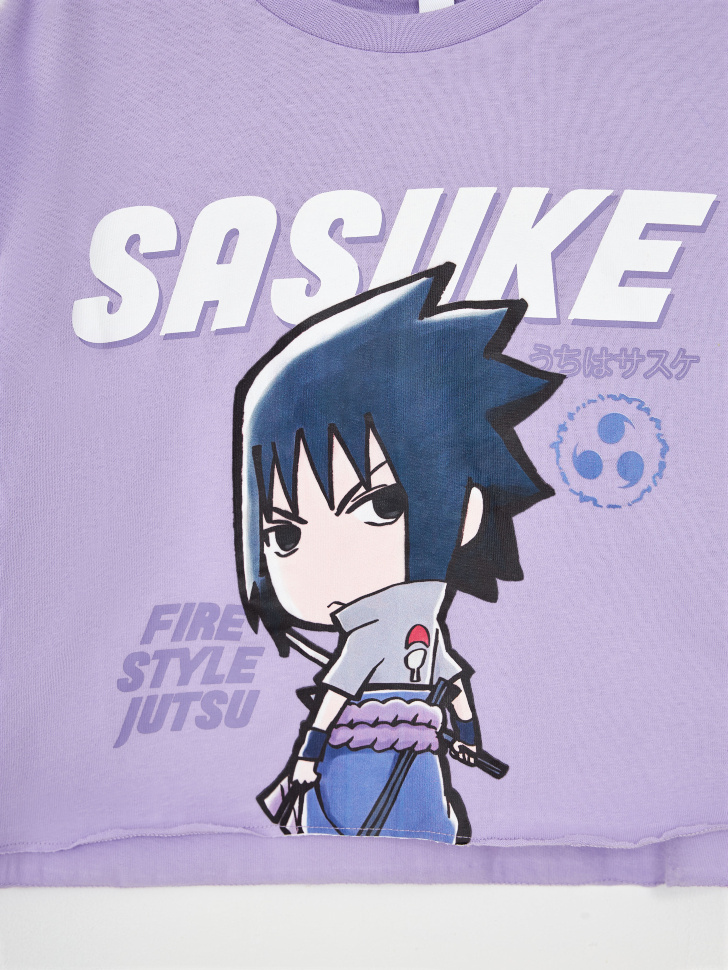 Футболка оверсайз с принтом Naruto для девочек (сиреневый, 128) sela 4680168486852 - фото 7