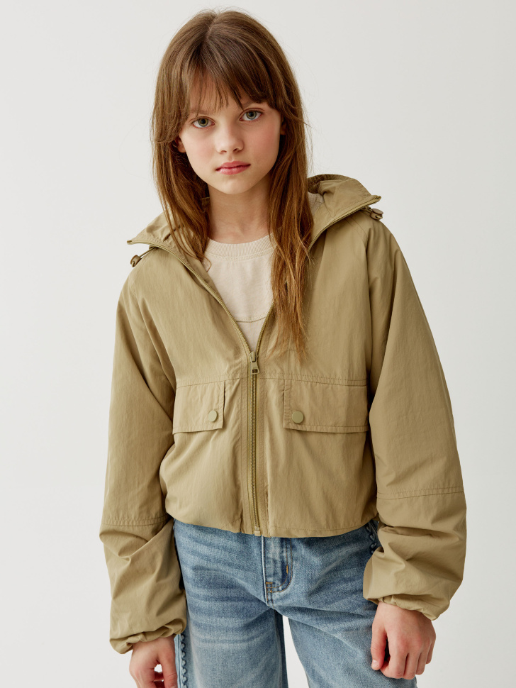 ветровка из нейлона с капюшоном для девочек 4610517574541 фотография