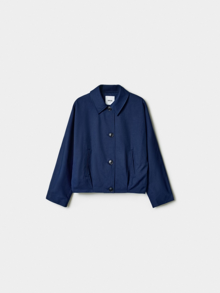 Куртка Sela укороченная из смесового хлопка, синий, арт. 43751