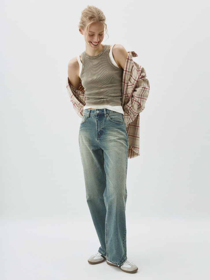 Винтажные джинсы WIDE LEG с высокой посадкой