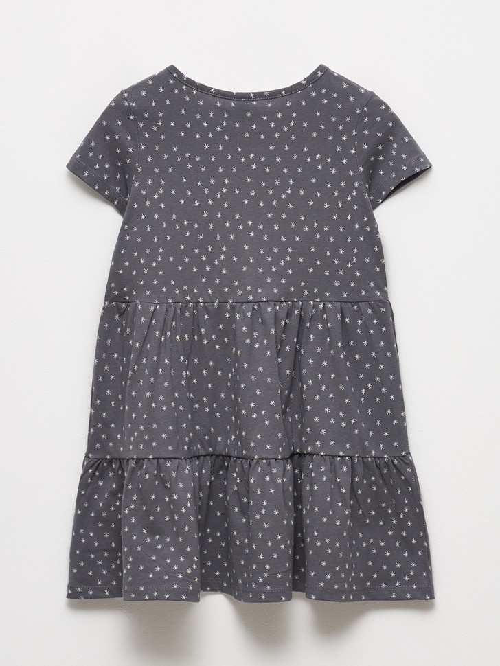 Трикотажное платье с принтом для девочек (серый, 116) sela 4680168019067 - фото 3