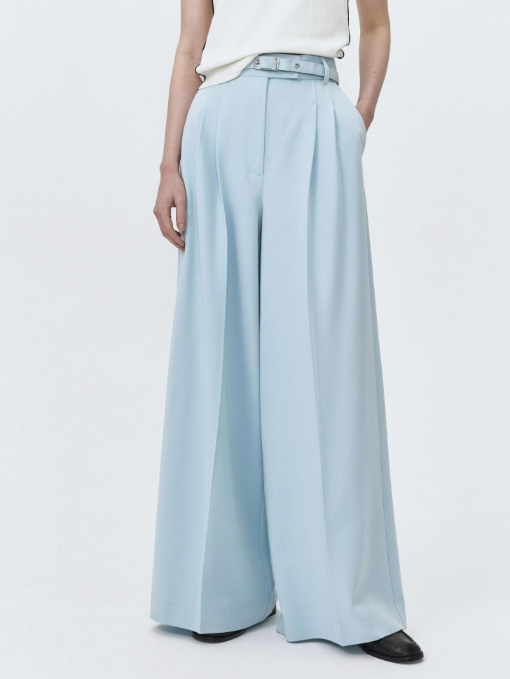 

Брюки палаццо с поясом