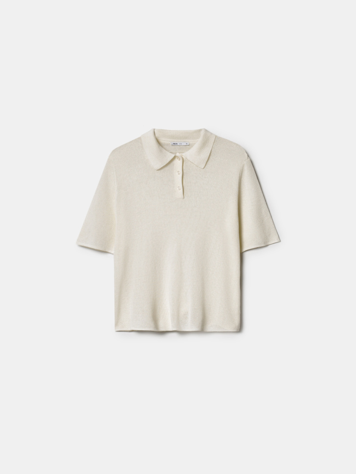 Вязаное поло Sela, бежевый, арт. 49560