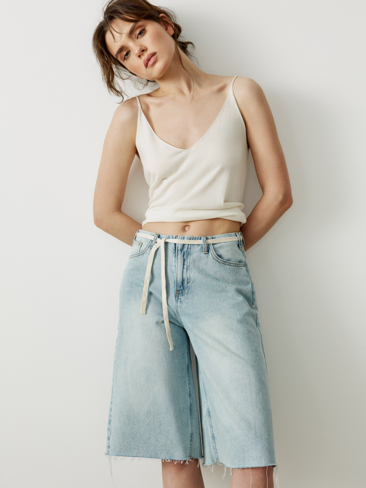 Шорты джинсовые широкие Sela, голубой, арт. 52563