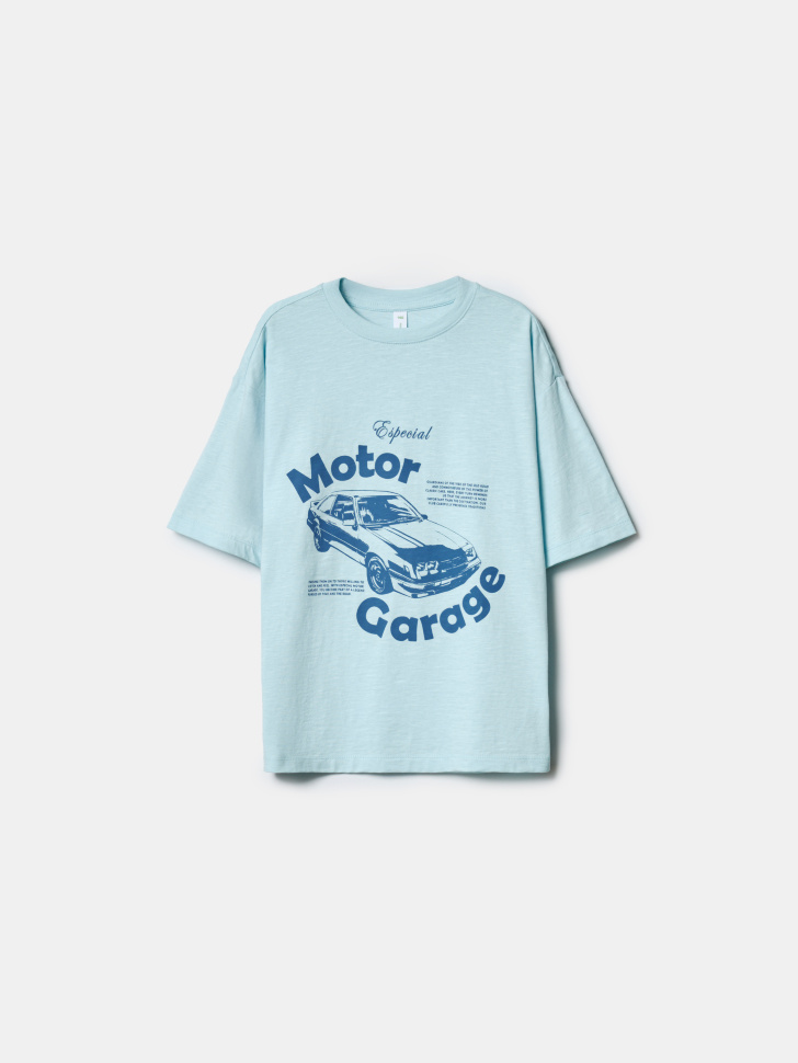 футболка оверсайз с принтом для мальчиков по цене 999 руб вид справа