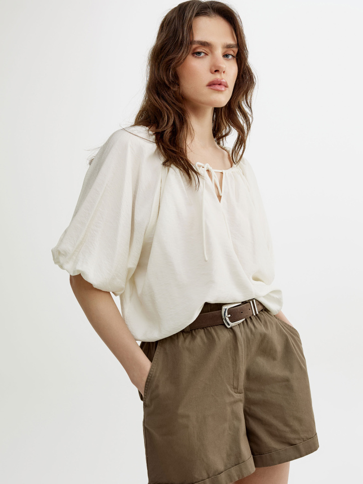 блуза оверсайз из жатой ткани 4610517771605 фотография