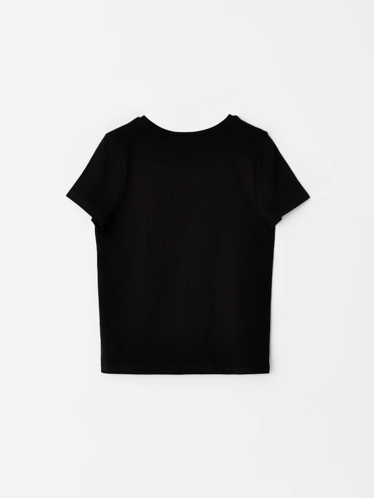 Базовая футболка для девочек (черный, 92/ 2-3 YEARS) sela 4603375782951 - фото 3