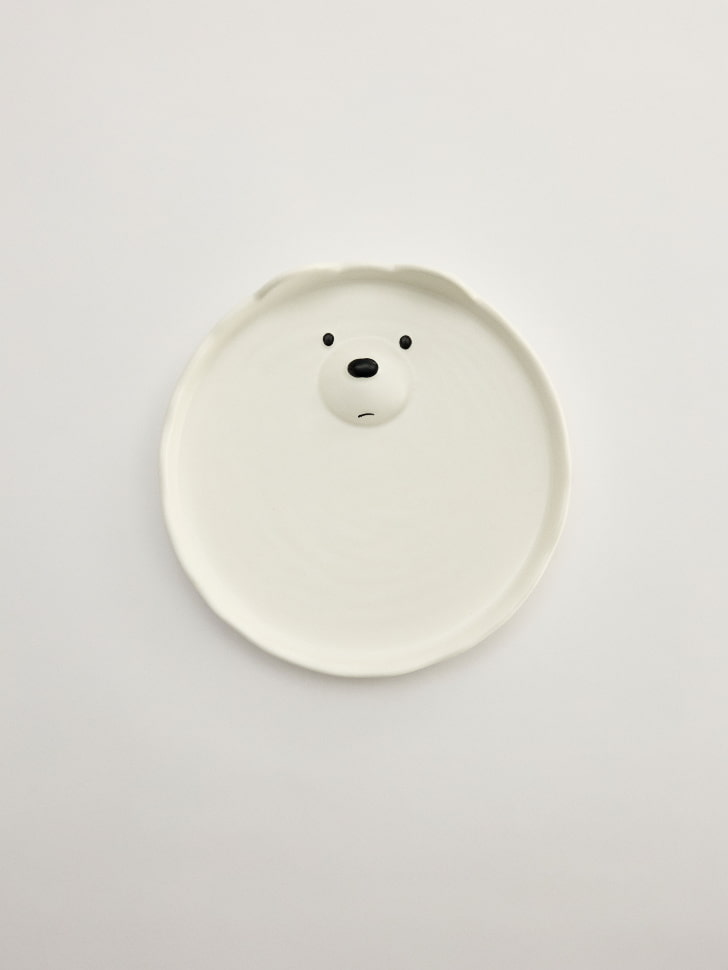 Детская десертная тарелка из фарфора, белый, черный, арт. n/a