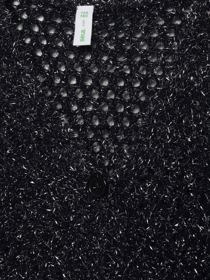 вязаный кардиган с люрексом для девочек 4610517110145 с промокодом