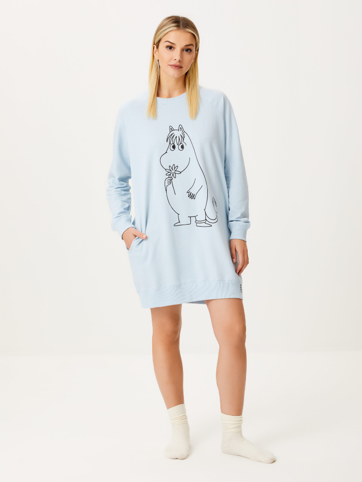 

Домашнее платье с принтом Moomin Муми Тролль, Голубой