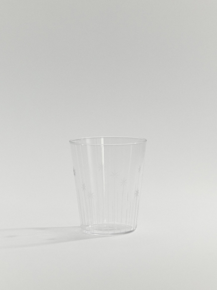 Высокий стакан с рельефным узором, прозрачный, арт. grs001