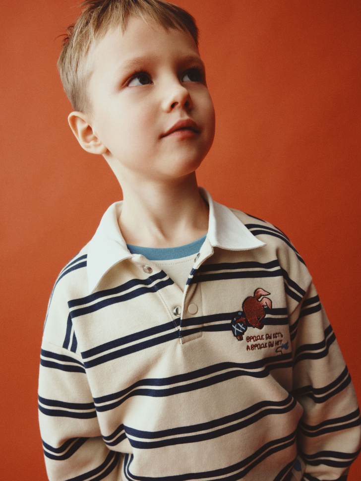 Детское трикотажное поло SELA x Союзмультфильм, арт. 35121