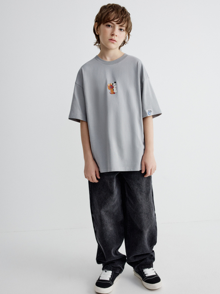 футболка оверсайз для мальчиков из коллекции  x союзмультфильм от бренда sela вид слева