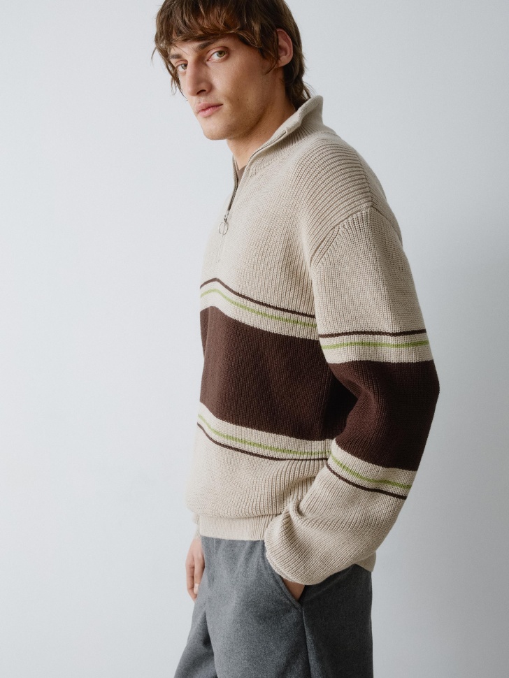 вязаный джемпер с воротом на молнии 4610517247322 в интернет магазине