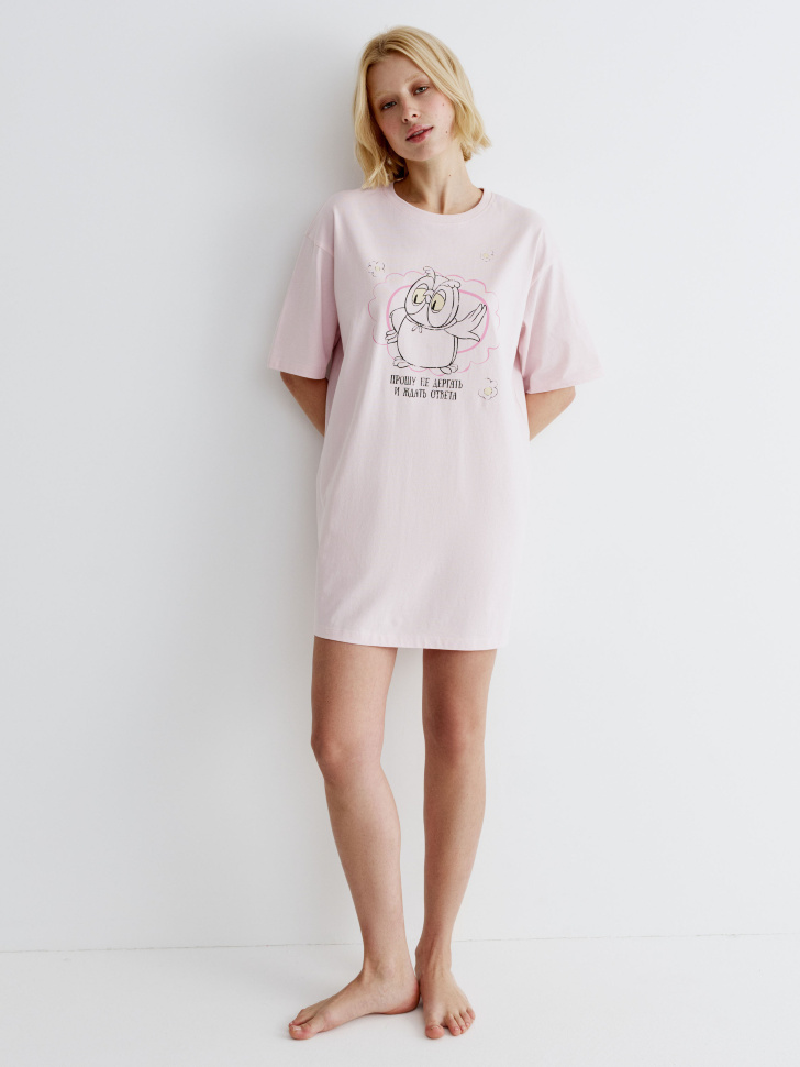 домашнее платье-футболка из коллекции  x союзмультфильм от бренда sela вид слева