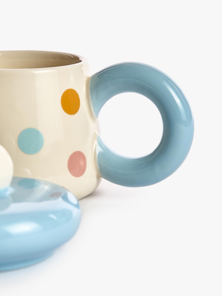 детская кружка из майолики с крышкой по цене 1699 руб вид справа