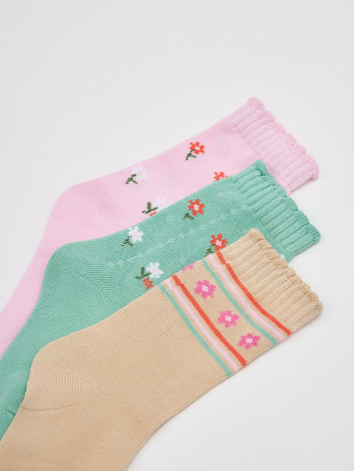Набор из 3 пар носков для девочек (принт, 14-16) sela 4680168539145 - фото 2