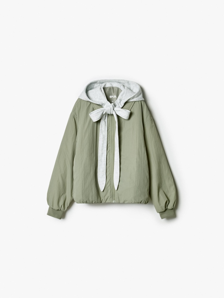 Бомбер SELA оверсайз с трикотажным капюшоном, арт. 38239