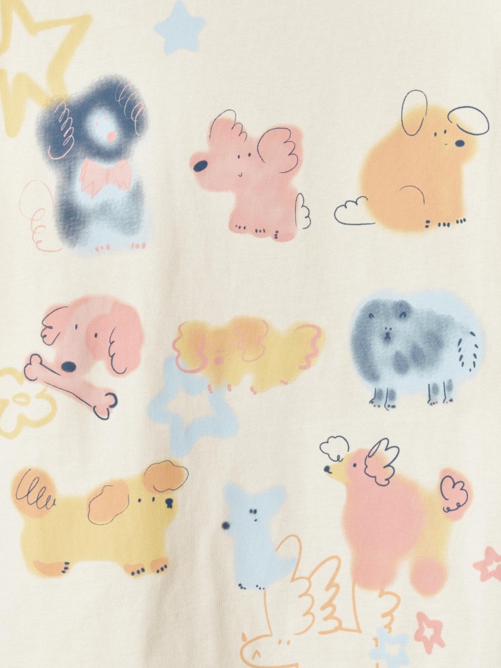 футболка оверсайз с принтом для девочек от бренда sela вид слева