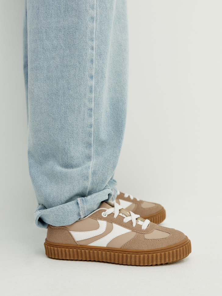 кеды из экокожи для девочек от бренда sela вид слева