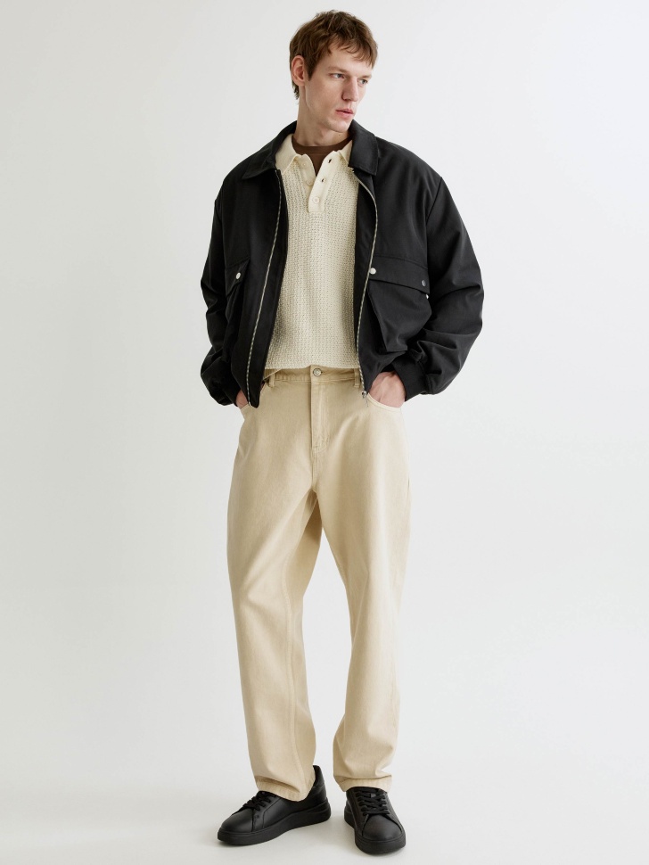 вязаное поло с коротким рукавом от бренда sela вид слева