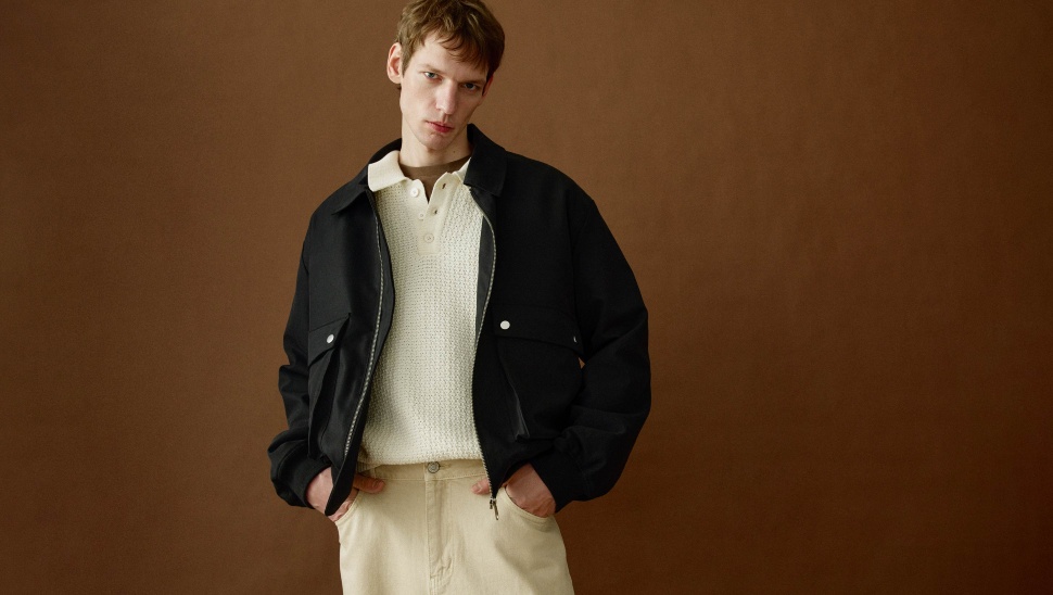 вязаное поло с коротким рукавом из хлопка спереди