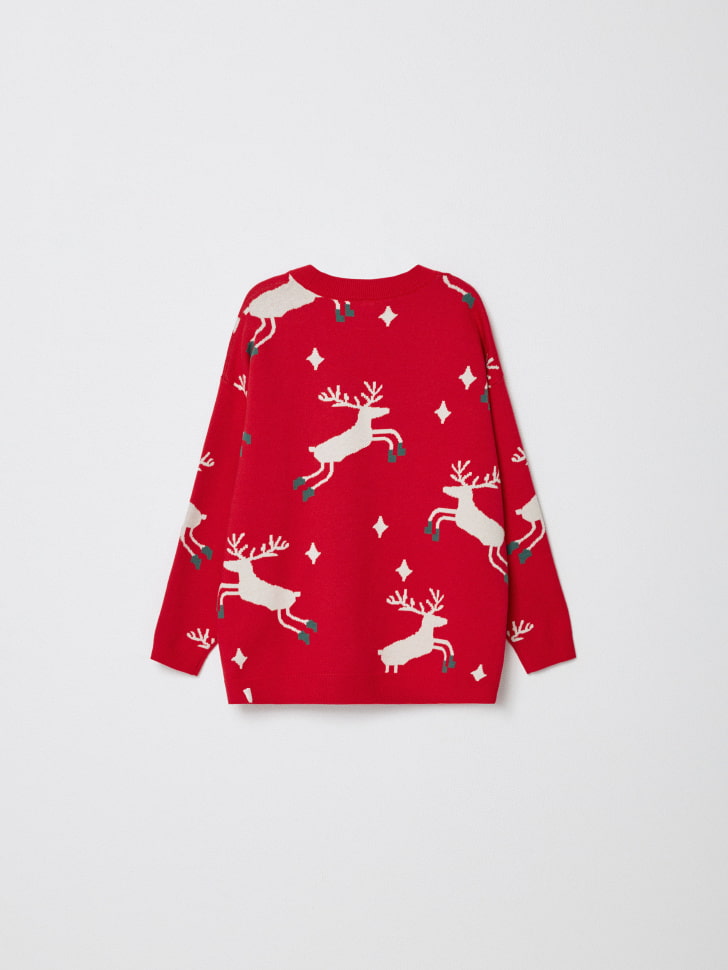 вязаный кардиган с жаккардовым принтом для девочек 4610517140777 купить с доставкой