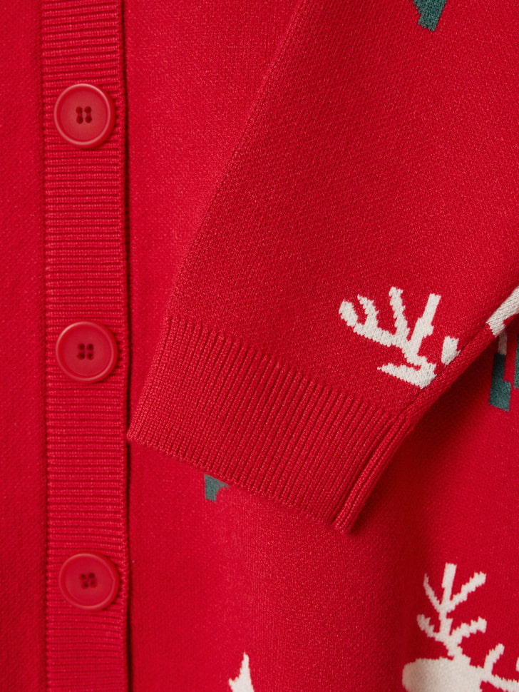 вязаный кардиган с жаккардовым принтом для девочек 4610517140777 со скидкой