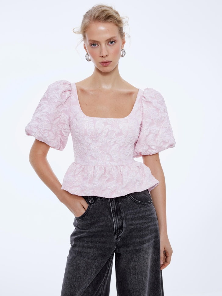 блуза из тафты с жаккардовым принтом 4610517023230 фотография