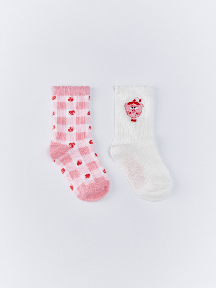 Набор из 2 пар носков Sela для девочек, разноцветный, арт. 33707