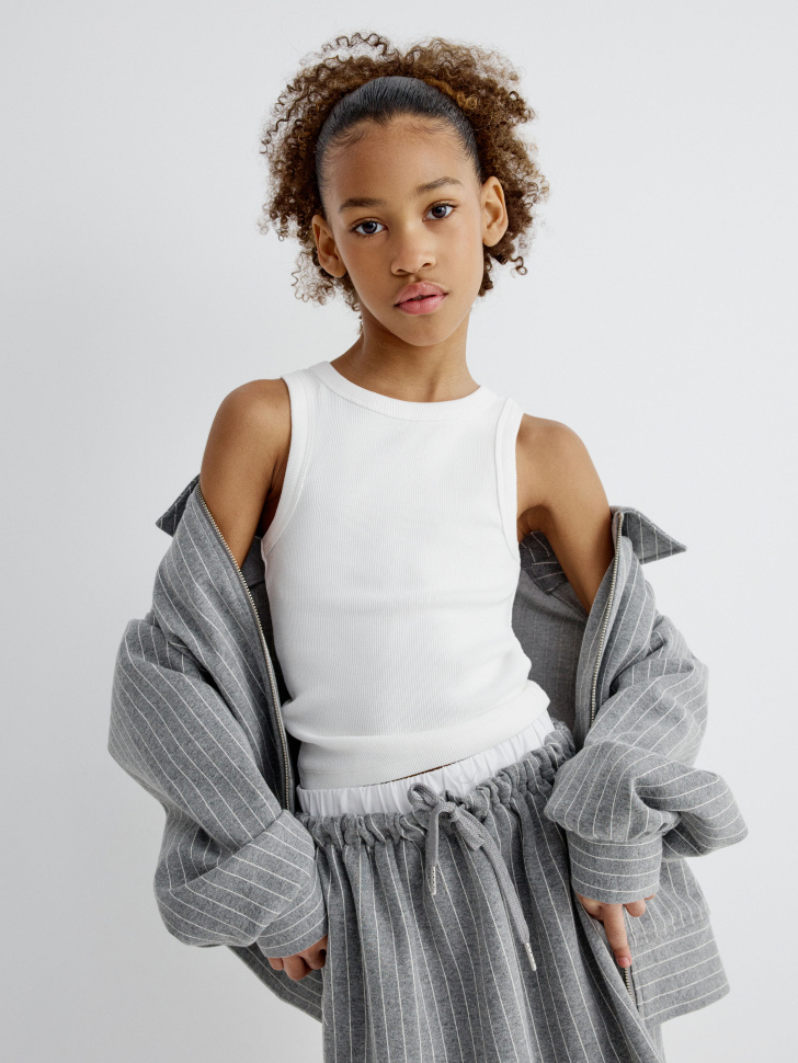 базовый топ в рубчик для девочек 4610517163165 фотография