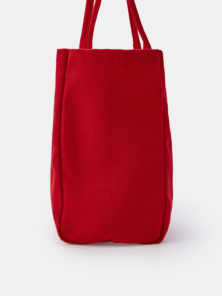 сумка-шоппер из красного канваса с принтом по цене 1799 руб вид справа